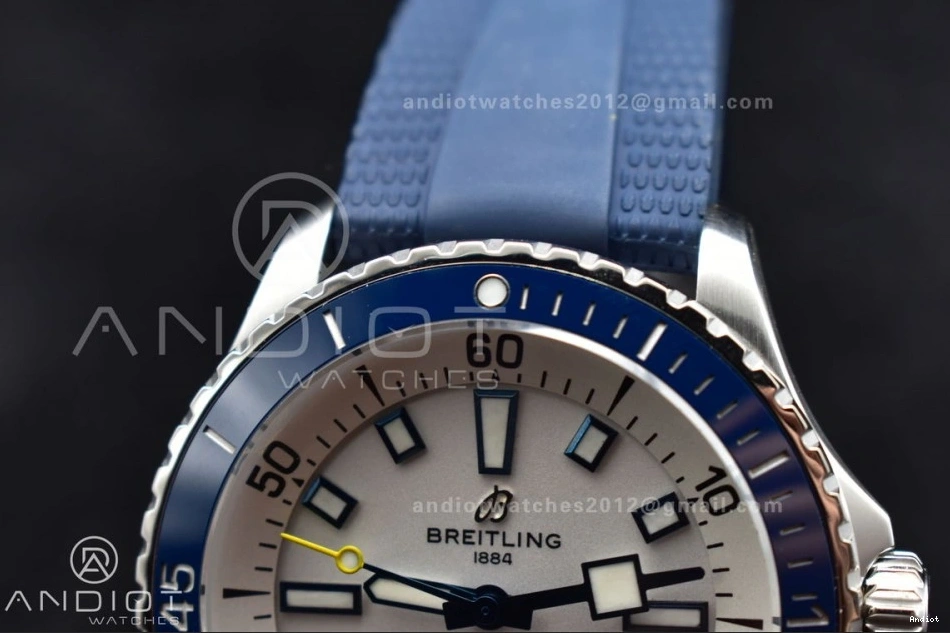 1:1 White Dial A2824 BLSF SS Automatic Strap SuperOcean Edition on 42 Blue Rubber Best 0423